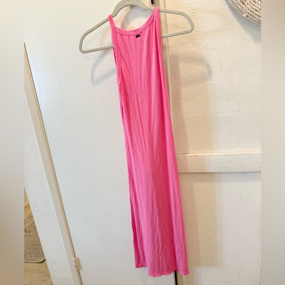 O’NEILL - LAGOON SOLID RIB KNIT MIDI DRESS pink size small - Picture 6 of 12